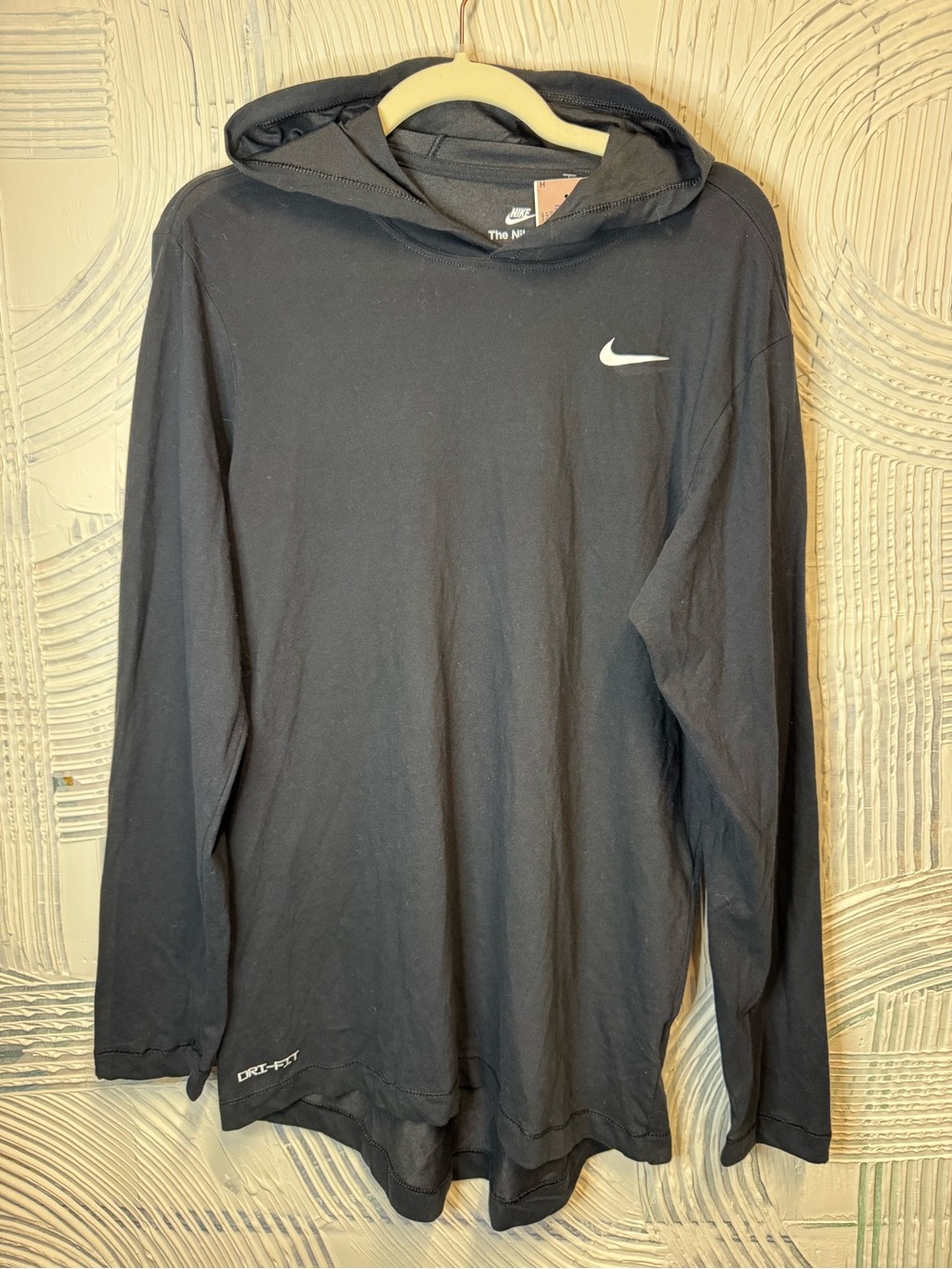 Nike Black Long-Sleeve Hooded Dri-FIT Shirt
